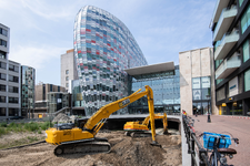 910593 Afbeelding van de werkzaamheden ten behoeve van het opnieuw aanleggen van de Stadsbuitengracht te Utrecht, ter ...